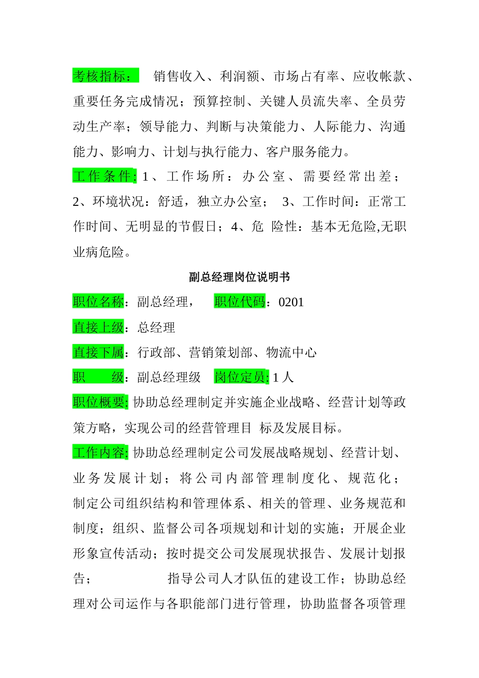 某小型房地产公司岗位说明书大全_第3页