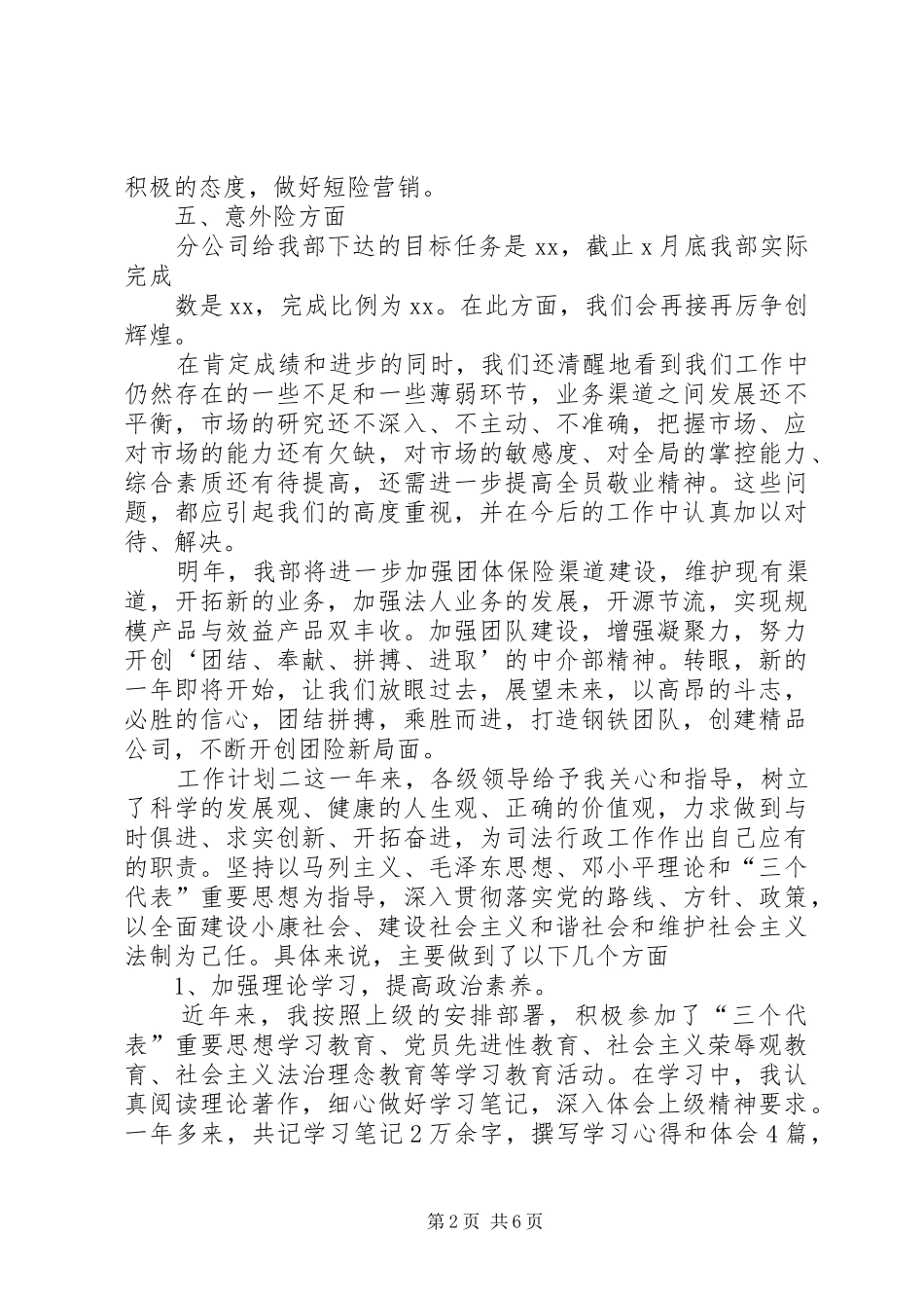 工作总结及XX年工作计划-XX年度工作总结及工作计划_第2页