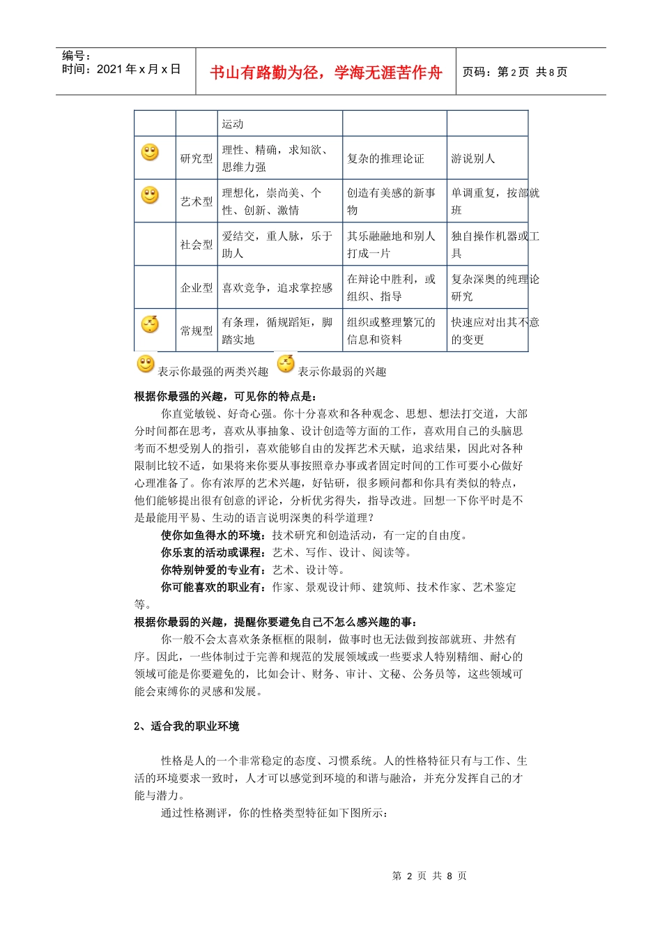 生涯计划书样本_第2页