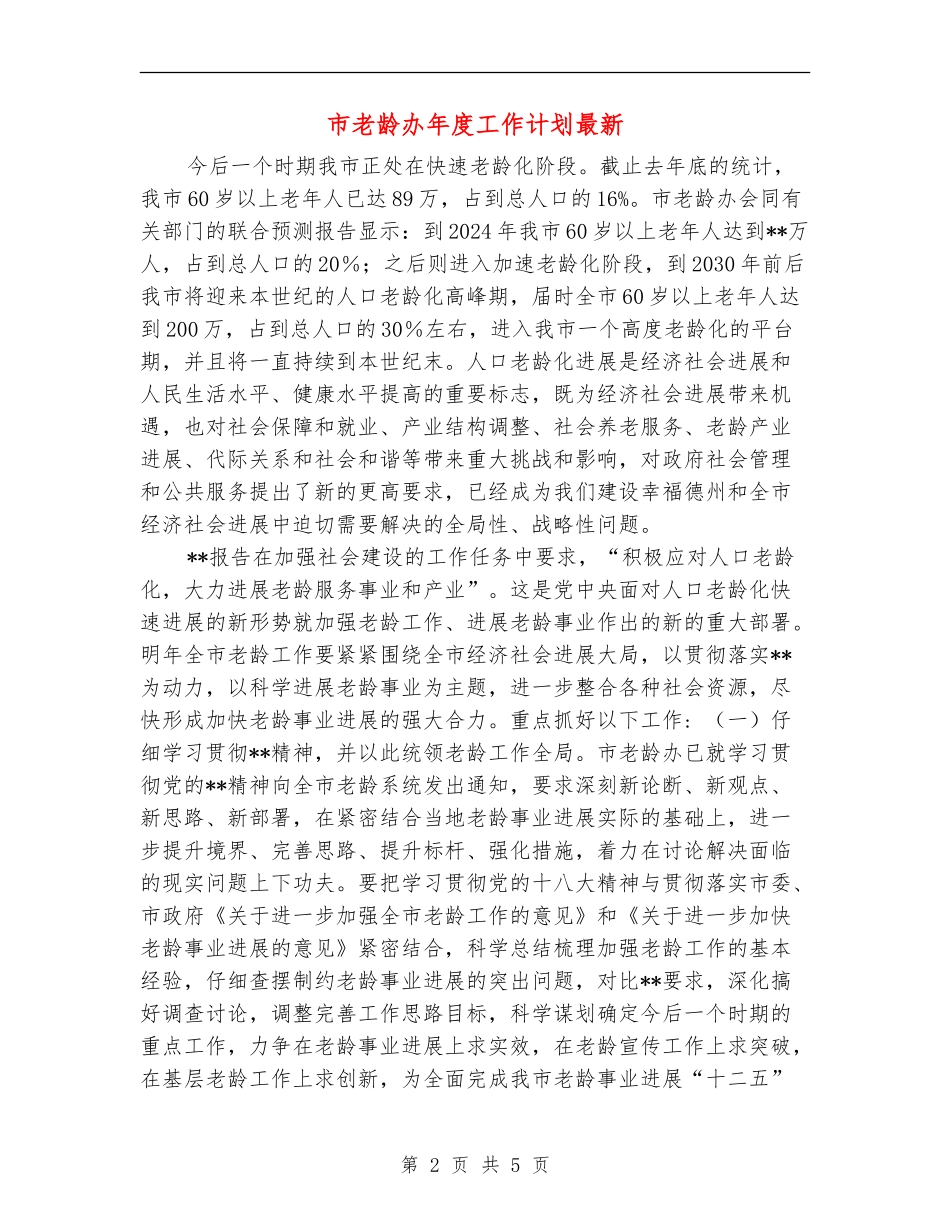 市老龄办年度工作计划最新_第2页