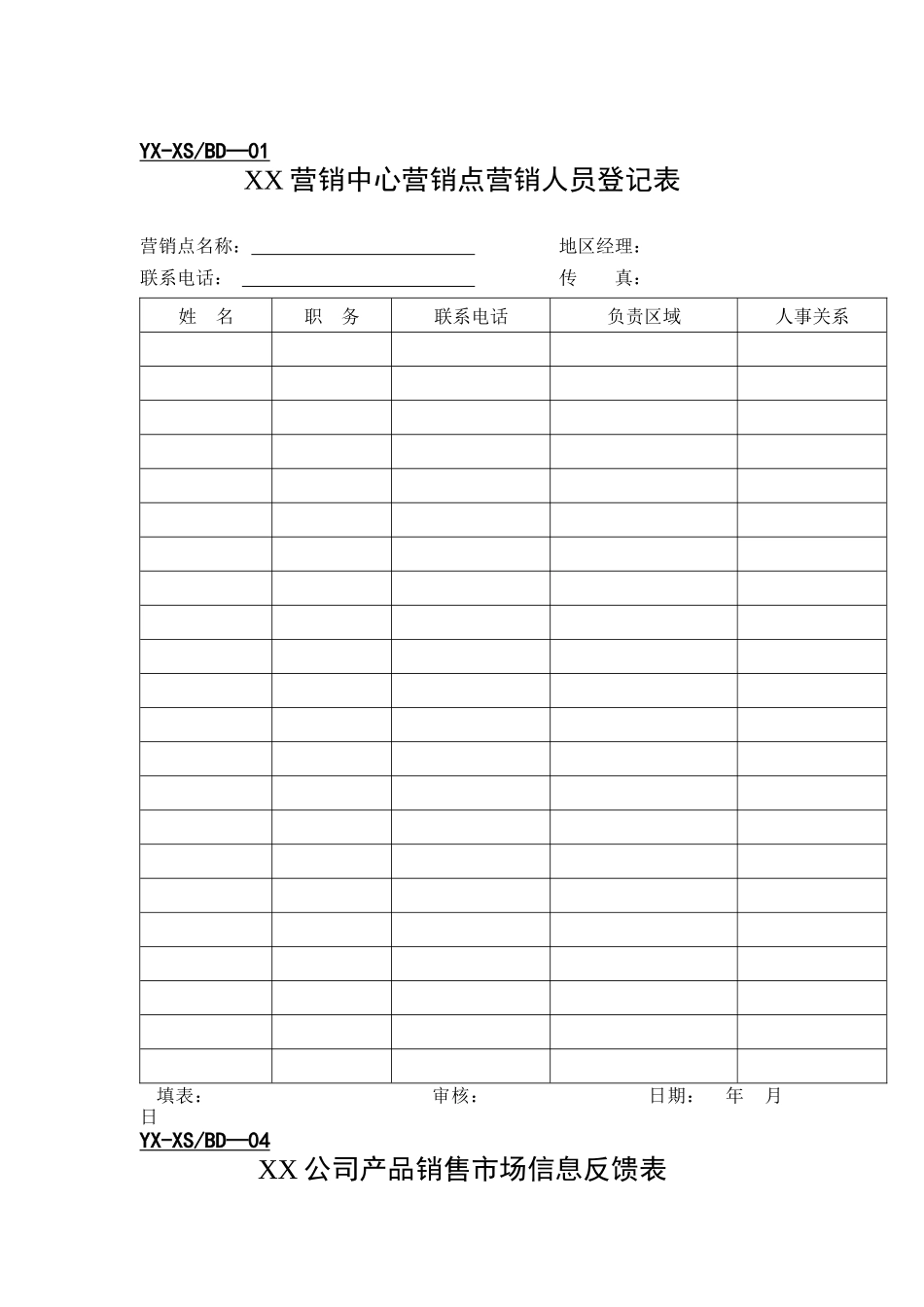 分公司营销表格1_第1页