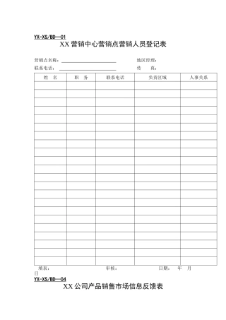 分公司营销表格1