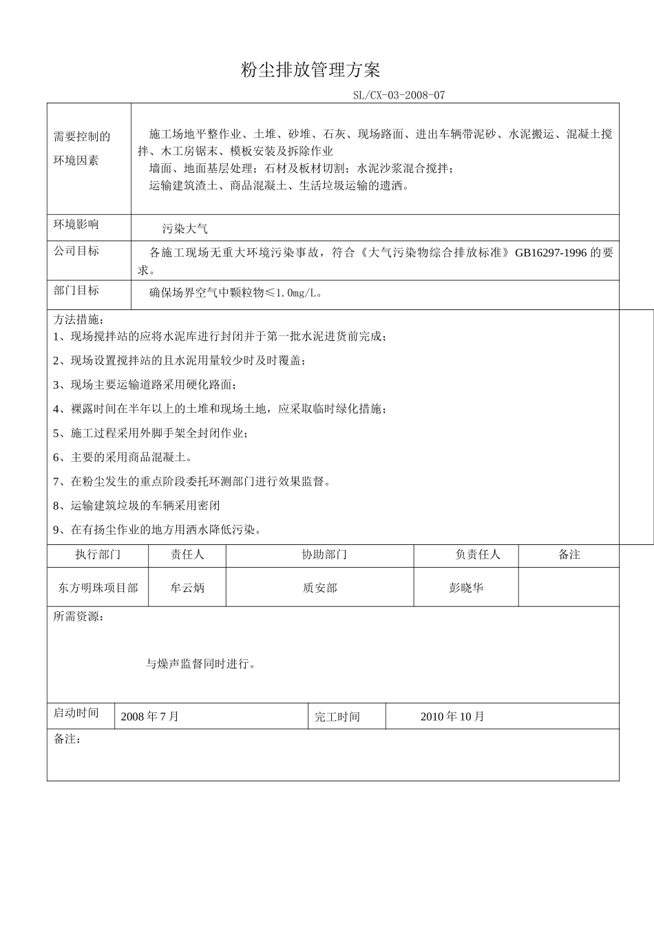 环境目标管理方案一览表及管理时方案_第3页
