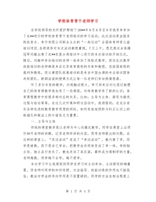 小学体育骨干教师学习