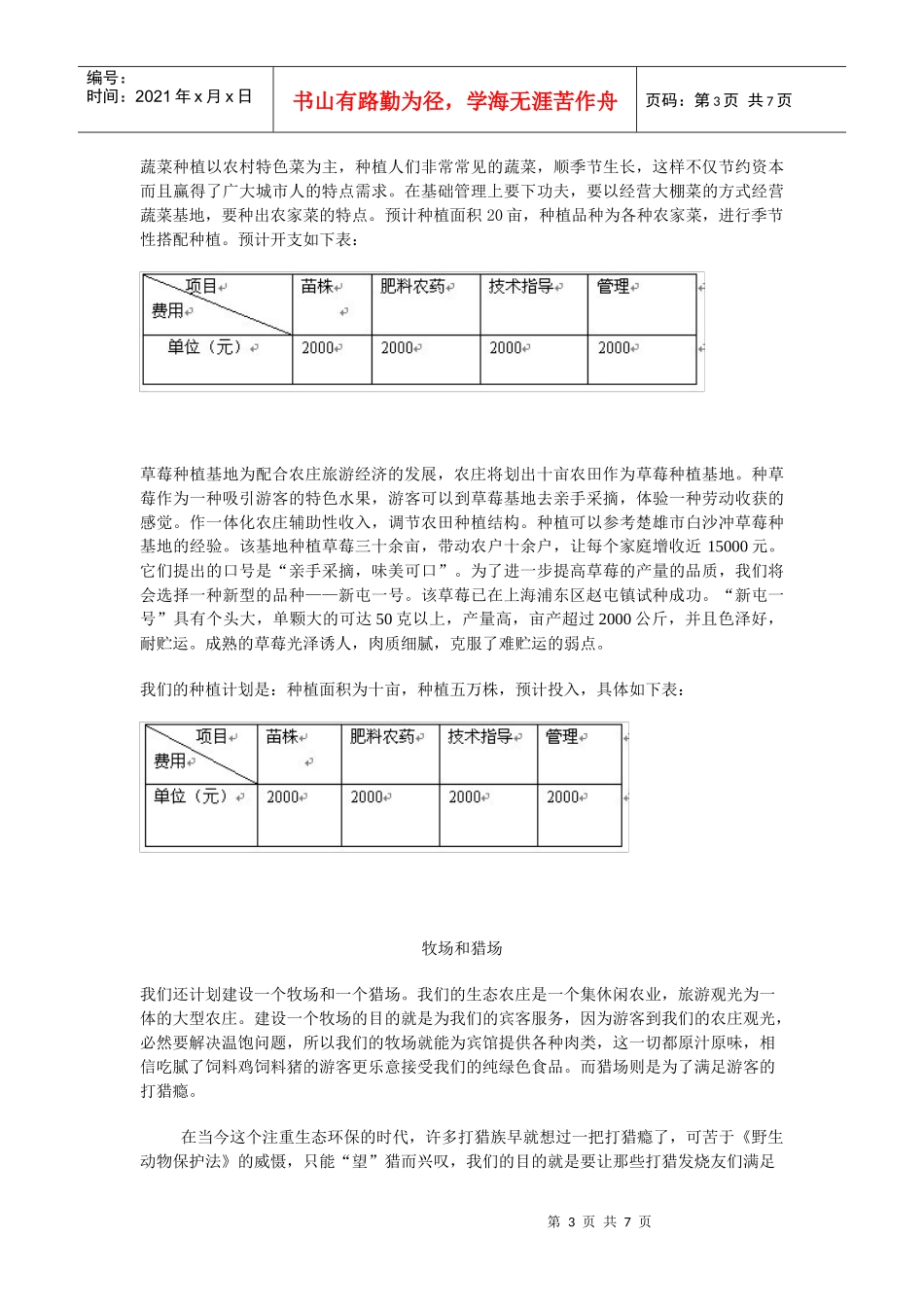 生态农庄的创业计划书_第3页