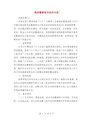 警察练兵组织方案