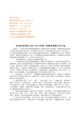 某学院共青团工作计划