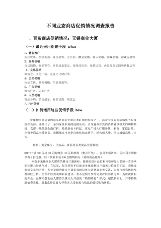 不同业态商店促销