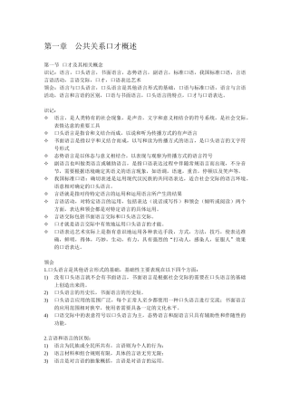 公共关系口才重点
