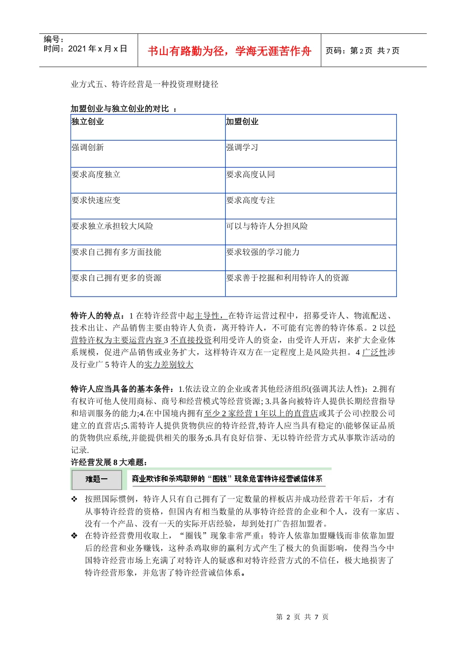 特许经营管理重点_第2页