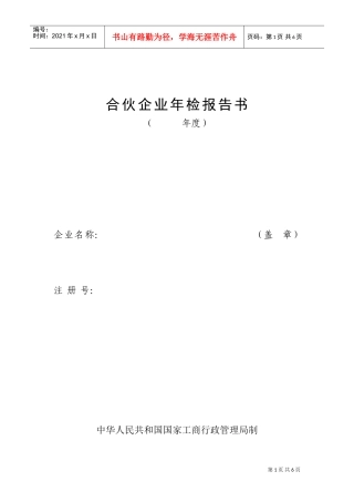 现代合伙企业年检报告书