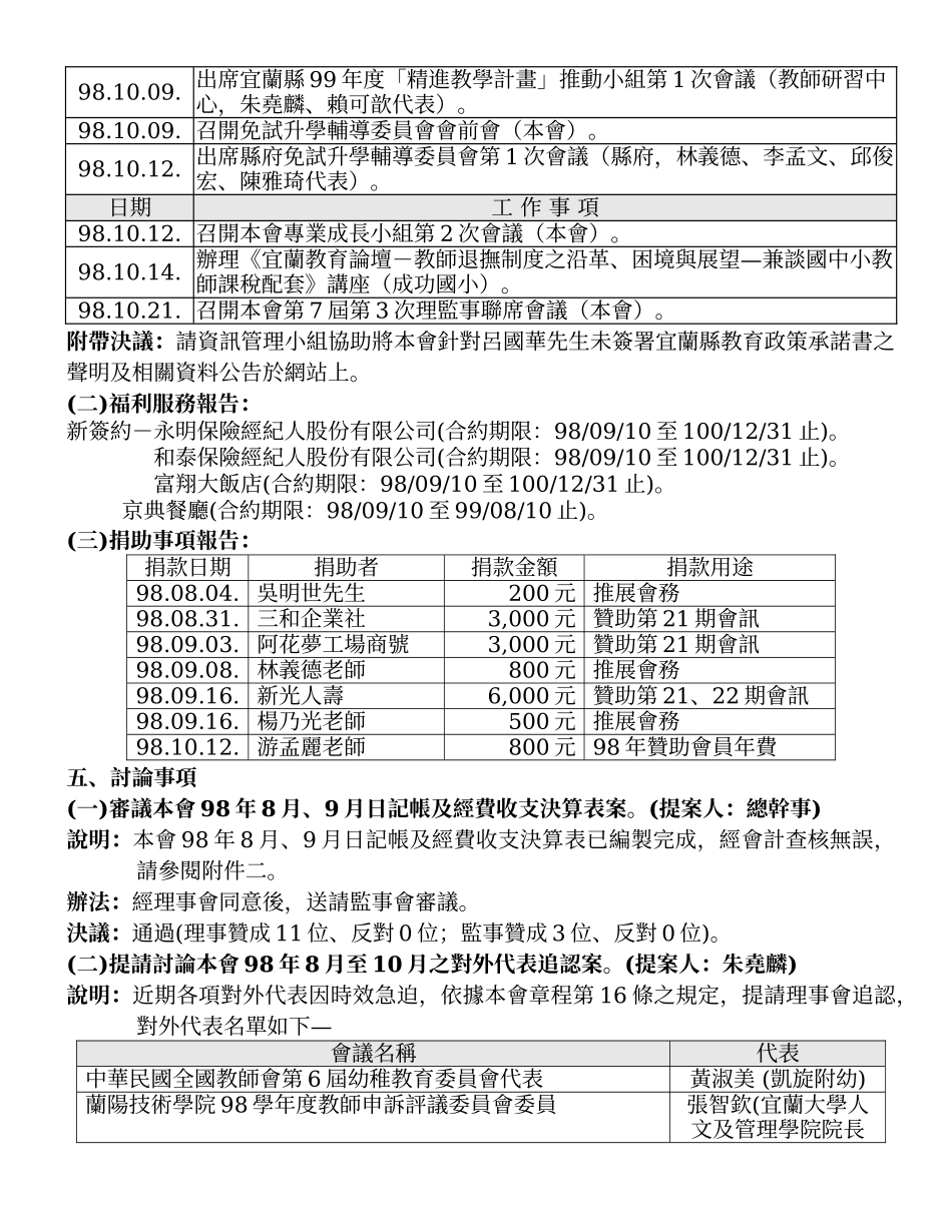 社团法人宜兰县教师会第7届第3次理监事联席会议会议纪..._第3页