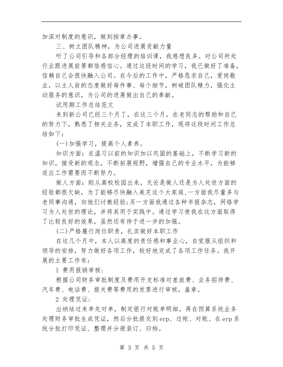 2024年4月新员工试用期工作总结范文_第3页
