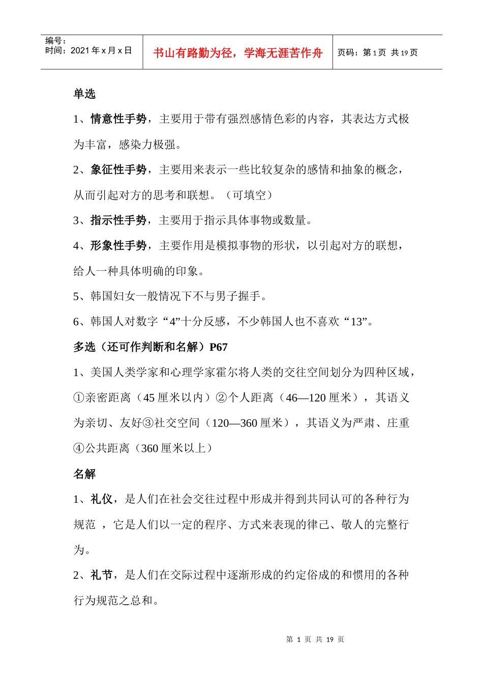 现代交际礼仪复习资料_第1页