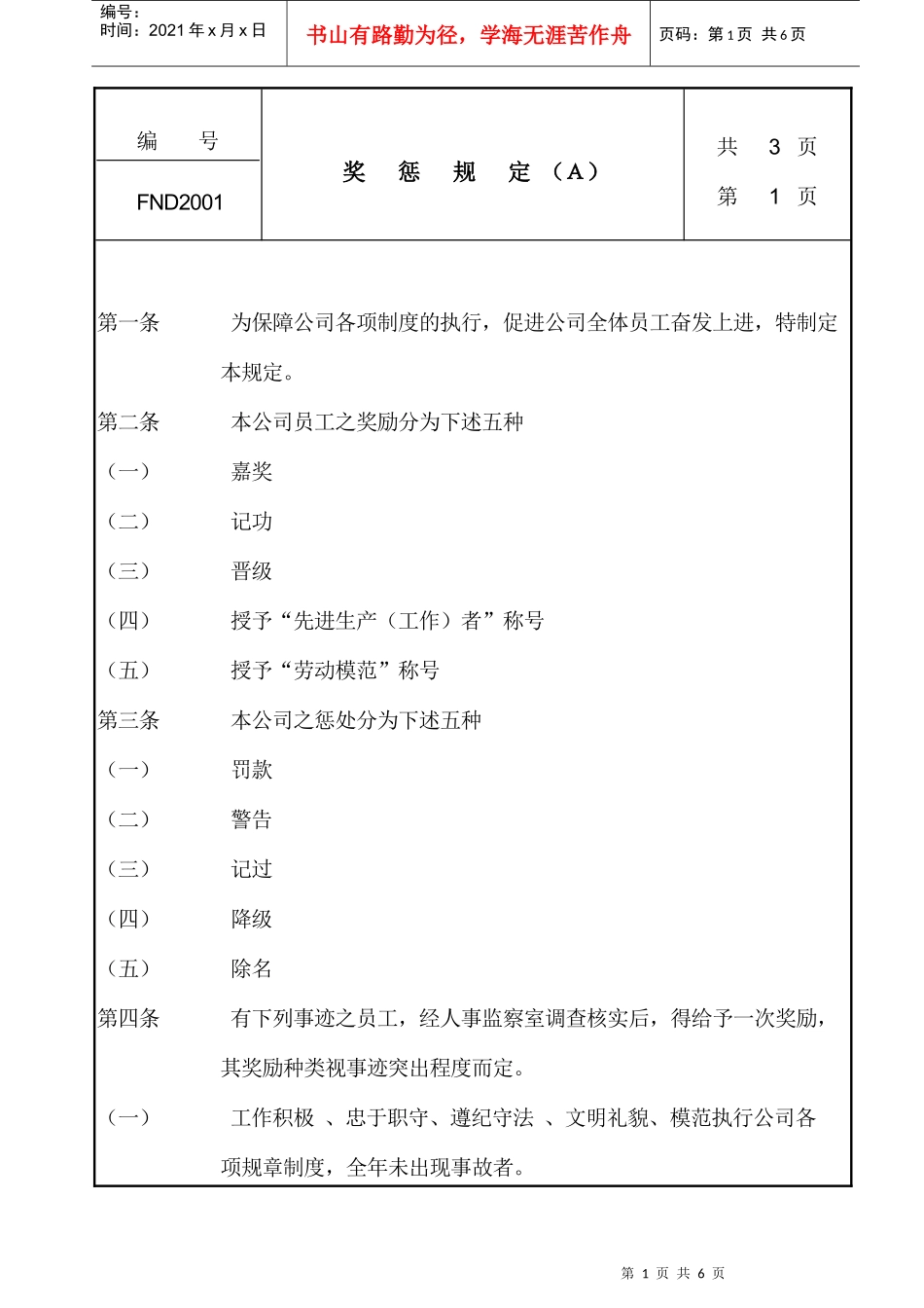 现代企业管理制度及奖惩规定_第1页