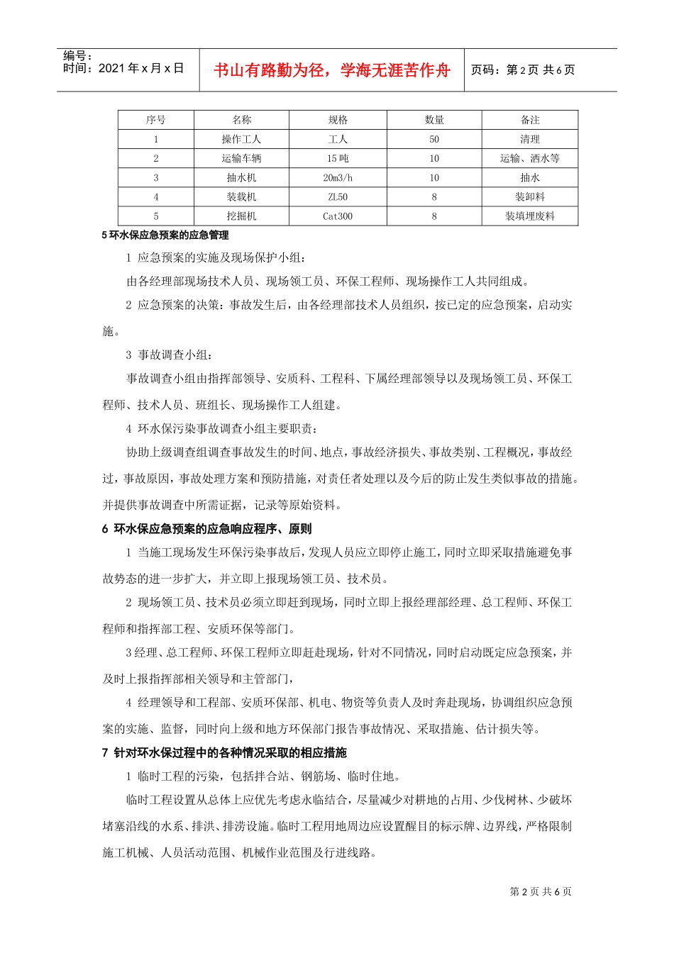 环境污染应急预案(DOC6页)_第2页
