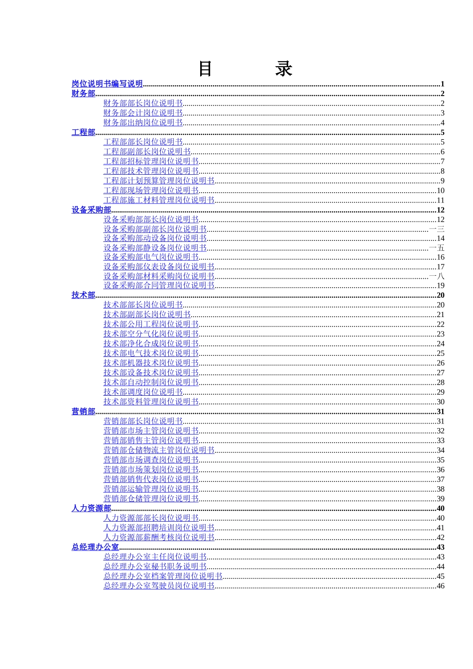 陕西神木化学工业有限公司岗位说明书_第2页