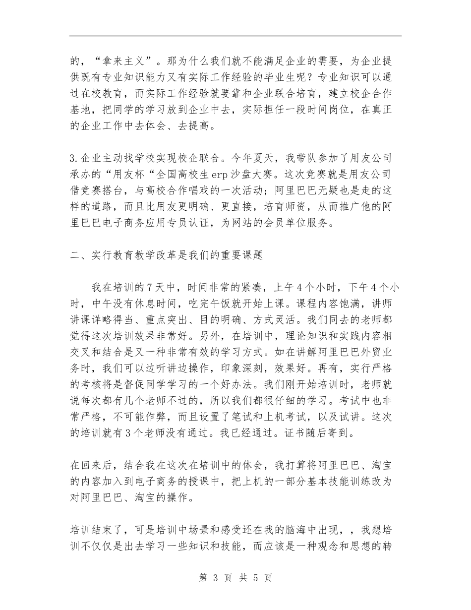 阿里巴巴电子商务应用专员培训总结_第3页