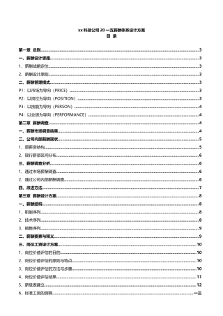 某某科技公司薪酬体系设计方案
