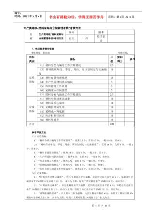 生产类考核╠材料采购与仓储管理考核