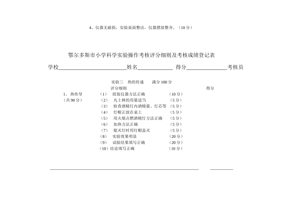 某小学科学实验操作考核评分细则与成绩登记表_第3页