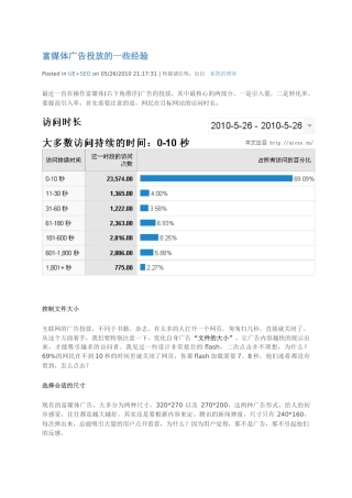 富媒体广告投放的一些经验