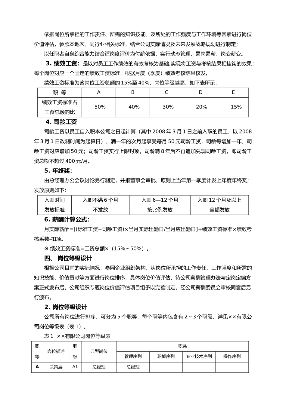 某某公司薪酬调整方案_第2页