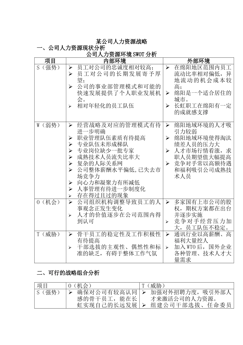 某某公司人力资源战略分析_第1页
