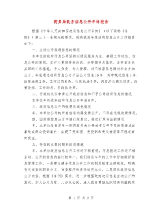 商务局政务信息公开年终报告