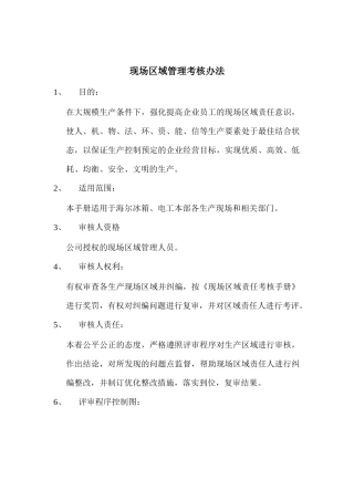 现场区域管理考核制度