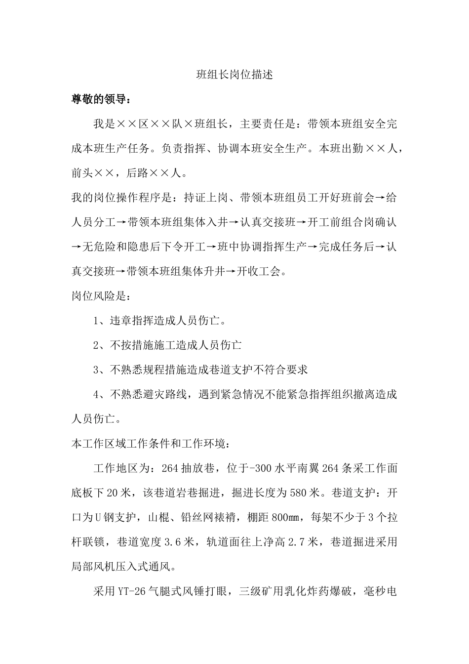 最新岗位描述 Microsoft Word 文档_第1页