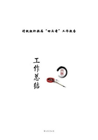 村级组织换届“回头看”工作报告