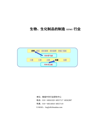 生物、生化制品的制造行业报告（DOC 50页）