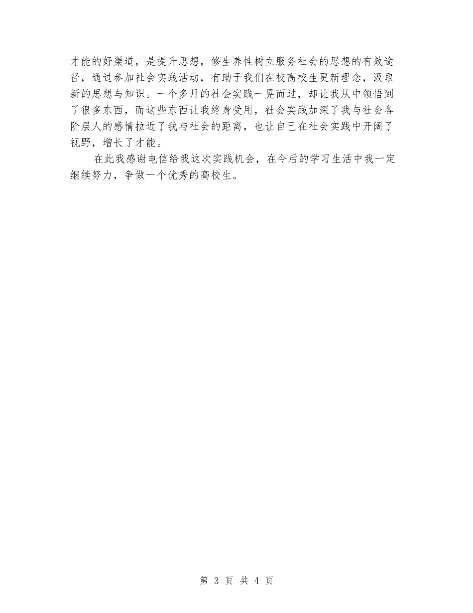 暑假中国电信实习报告_第3页