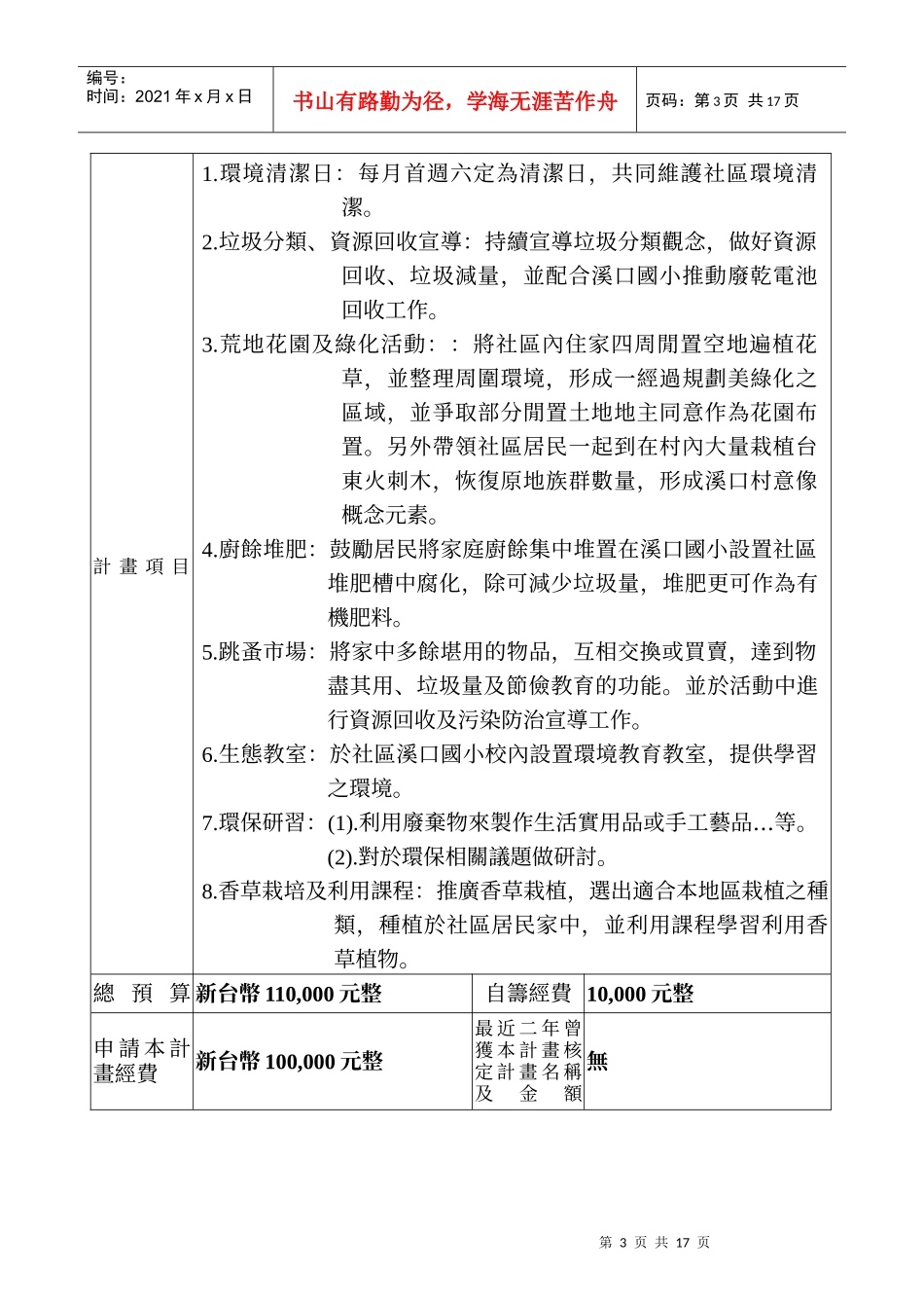 申请单位花莲县寿丰乡溪口社区发展协会_第3页