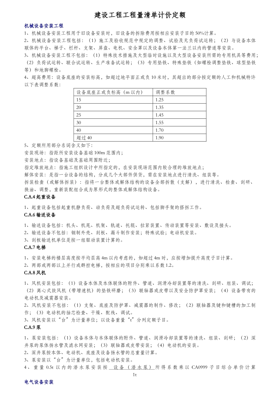 工程量清单计价定额(安装)_第1页