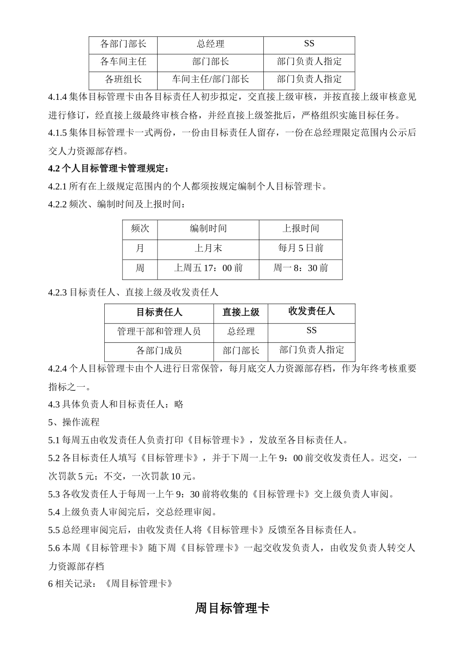 生产型企业目标管理卡管理规定_第2页