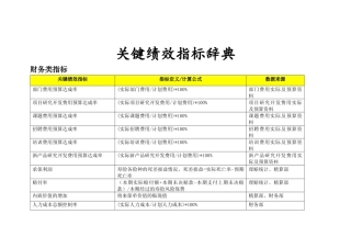 某咨询辽宁汽贸关键绩效指标词典