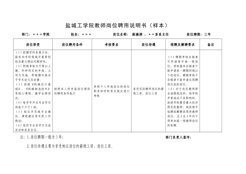 盐城工学院岗位说明书的编制说明_第3页