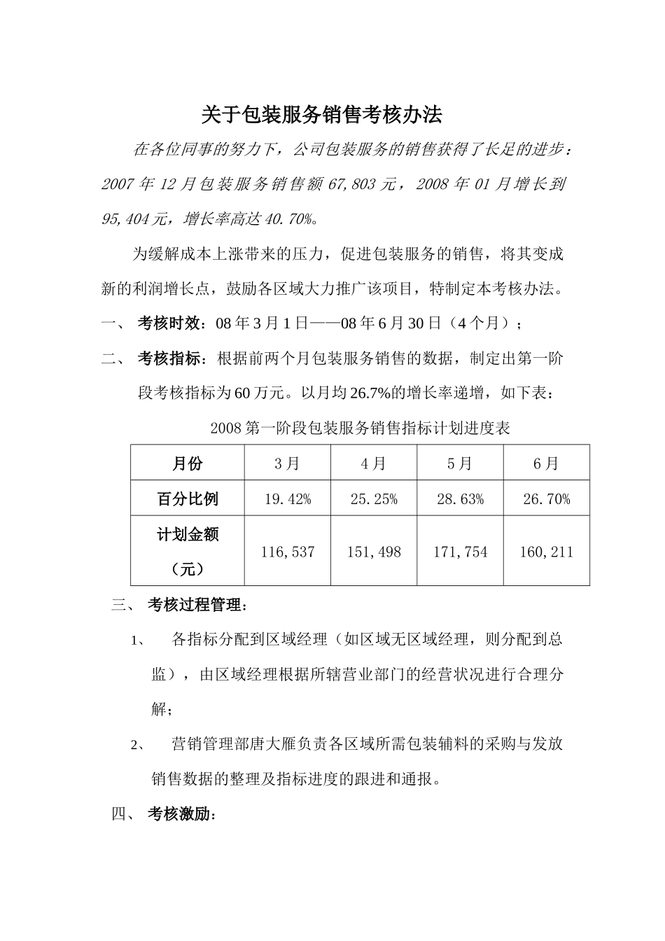 关于包装服务销售考核办法_第1页