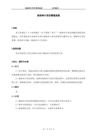 现场审计项目管理流程