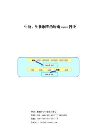 生物、生化制品的制造行业报告(1)