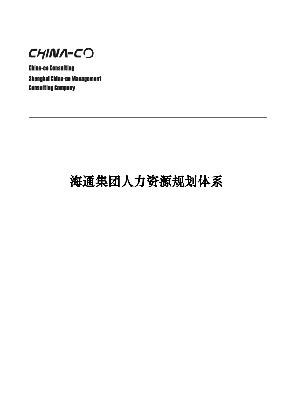 某某集团人力资源规划体系_第1页