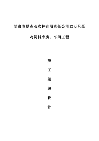 甘肃顺泰施工组织设计