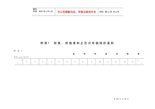 现值、终值表与正态分布曲线的面积