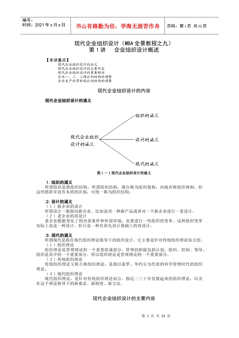 现代企业组织设计(doc 52页)_第1页
