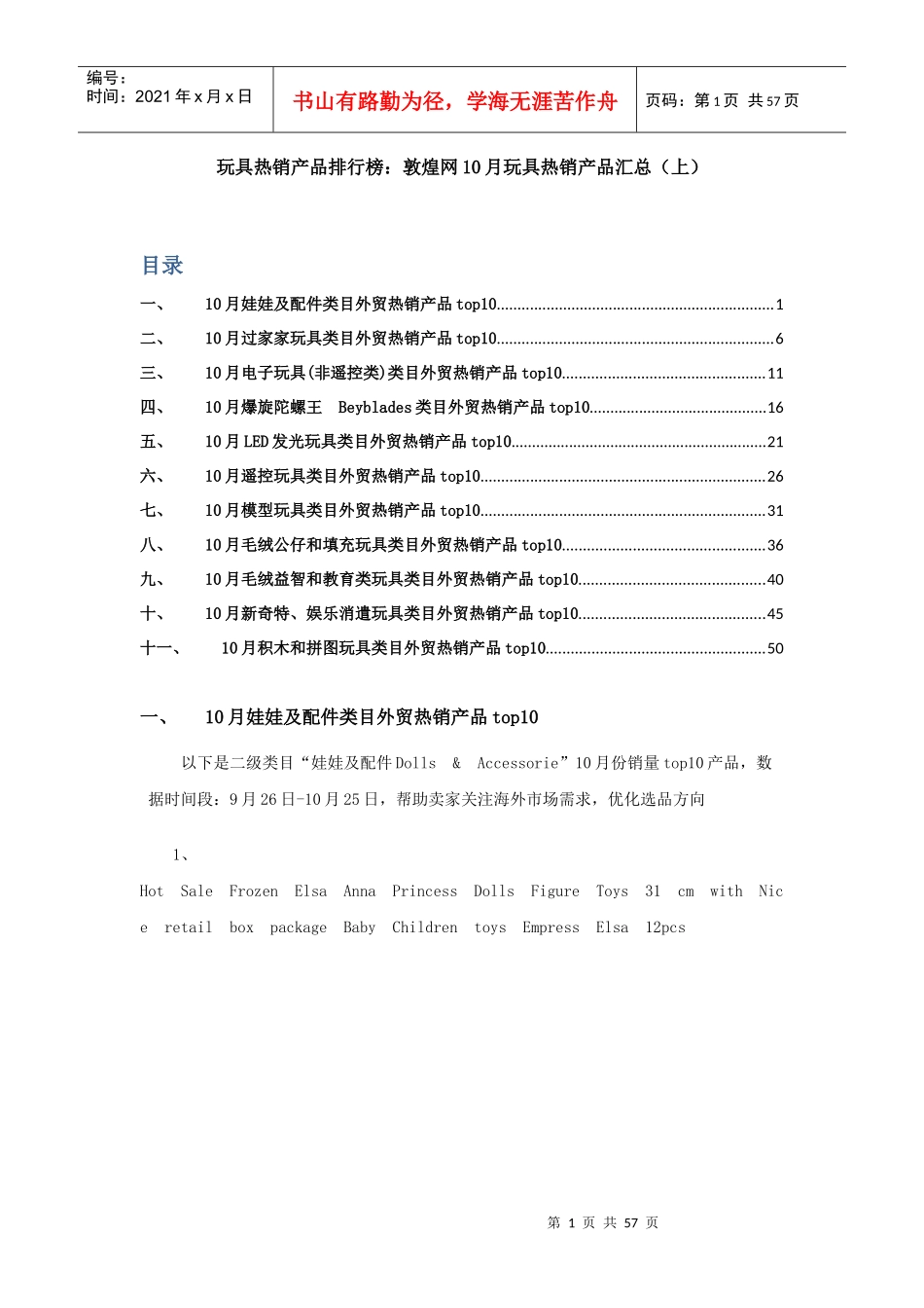 玩具热销产品排行榜玩具热销产品汇总_第1页