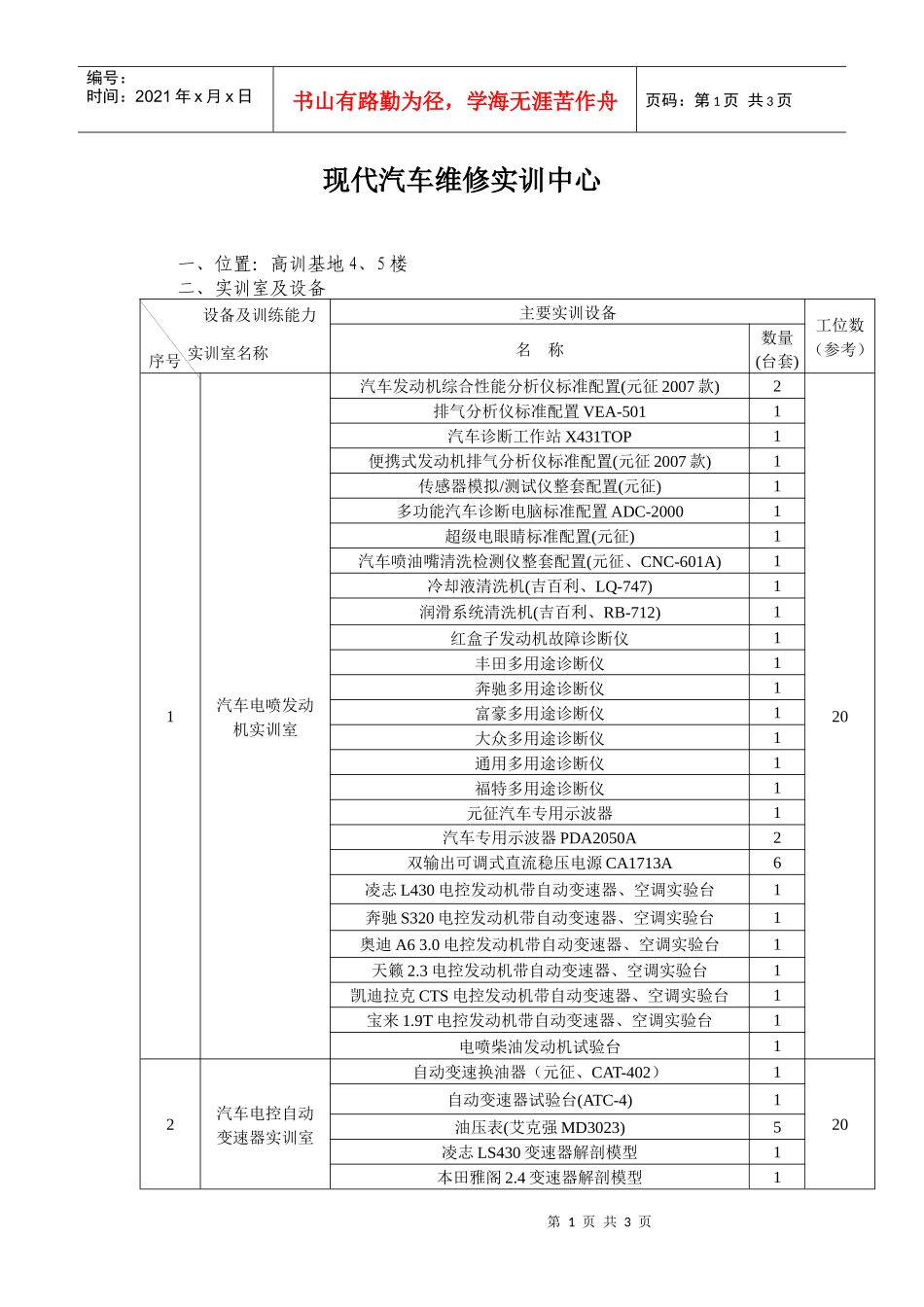 现代汽车维修实训中心_第1页