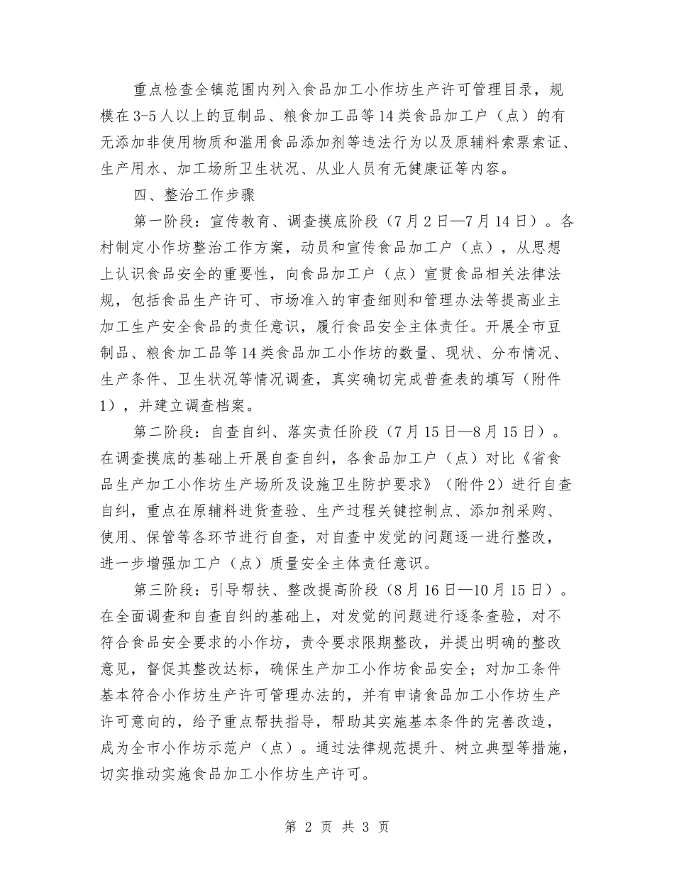 食品加工坊质量安全整治方案_第2页