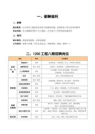 薪酬福利待遇